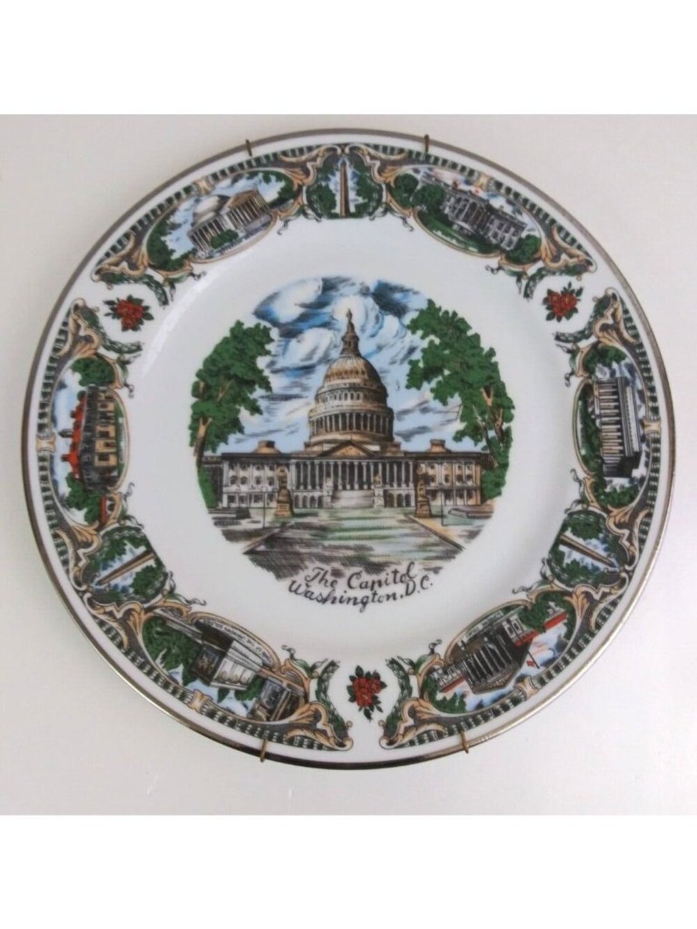 Vintage The Capitol Washington D.C. 10.5" Decorative Collector's Plate W/ Hanger